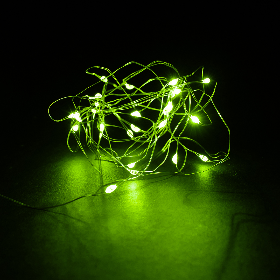 Светодиодная гирлянда, Роса 10 Led, IP10, 1 м. Зеленый, 1 шт.