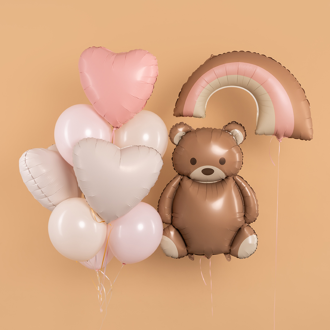 Шар (32''/81 см) Фигура, Радуга, Розовый, Сатин, 1 шт.