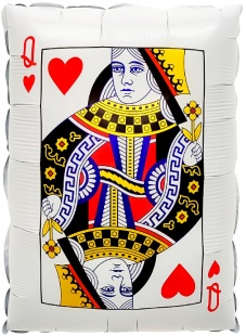 Шар (22''/56 см) Фигура, Покер, Карта Дама Червей, 1 шт. (цв.этик.)