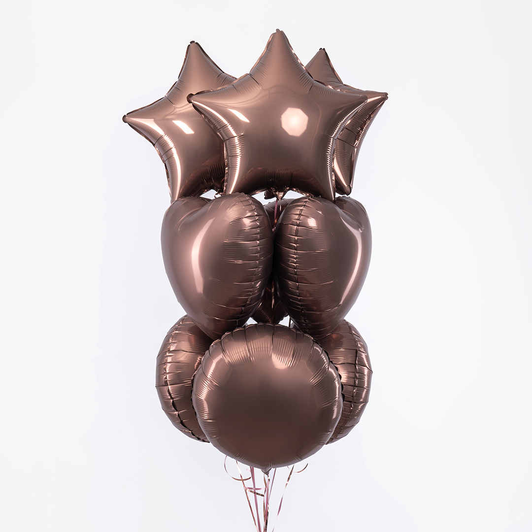 Шар (18''/46 см) Сердце, Шоколад, Сатин, 1 шт.