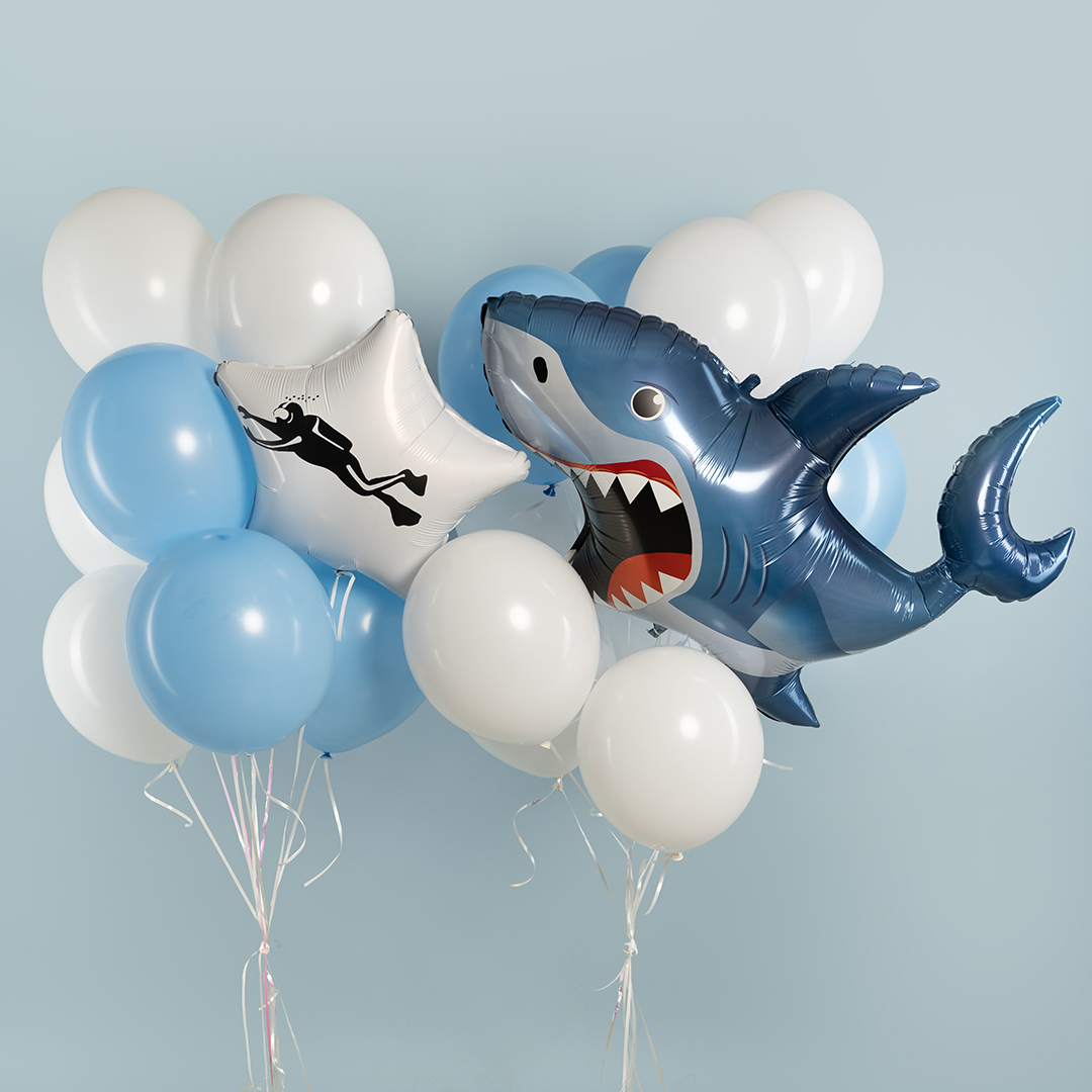 Шар (35''/89 см) Фигура, Зубастая акула, 1 шт. в уп.