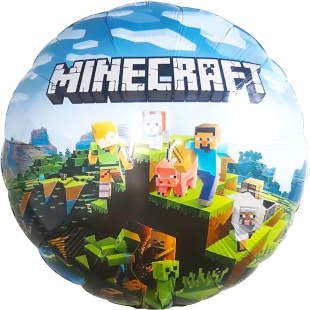 Шар (18''/46 см) Круг, Пиксельные человечки, Дизайн №1, 1 шт. в уп. (цв.этик.)