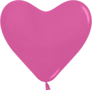 Шар (12''/30 см) Сердце, Фуше (012), пастель, 12 шт.