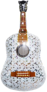 Шар (35''/89 см) Фигура, Гитара, Серебро, 1 шт. в уп.