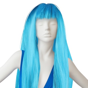 Парик карнавальный, 160 гр, Классик, Голубой, 1 шт. в упак. 