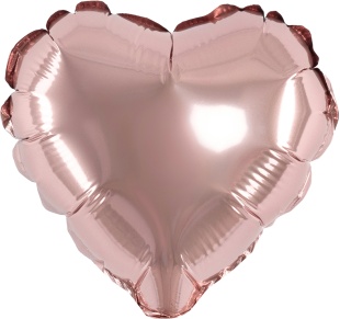 Шар с клапаном (5''/13 см) Микро-сердце, Шампань, Металлик, 1 шт.