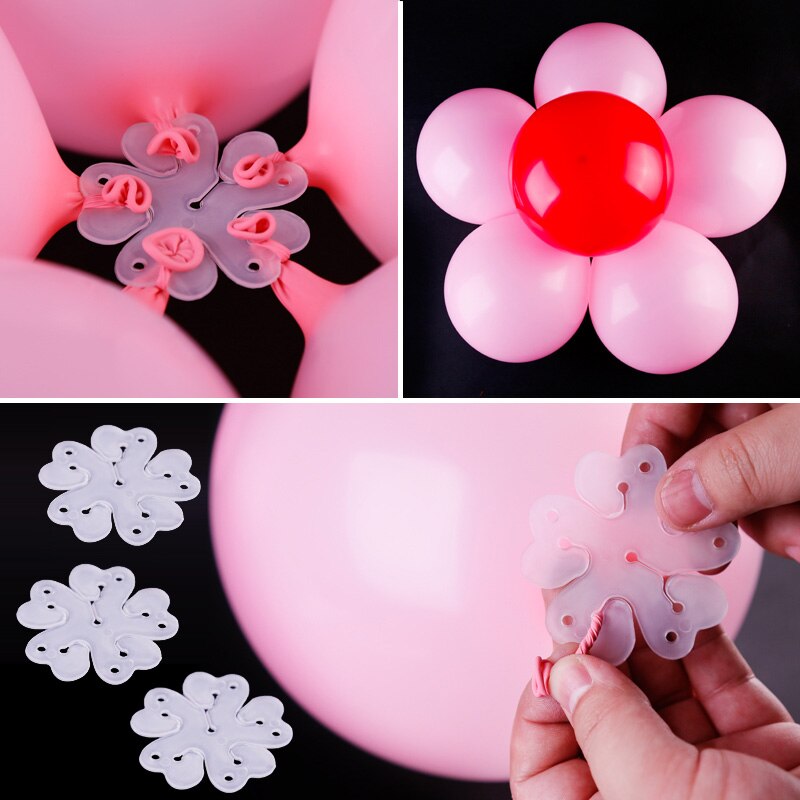 Фиксатор для шаров Цветок, 6,5 см. Прозрачный, 10 шт.