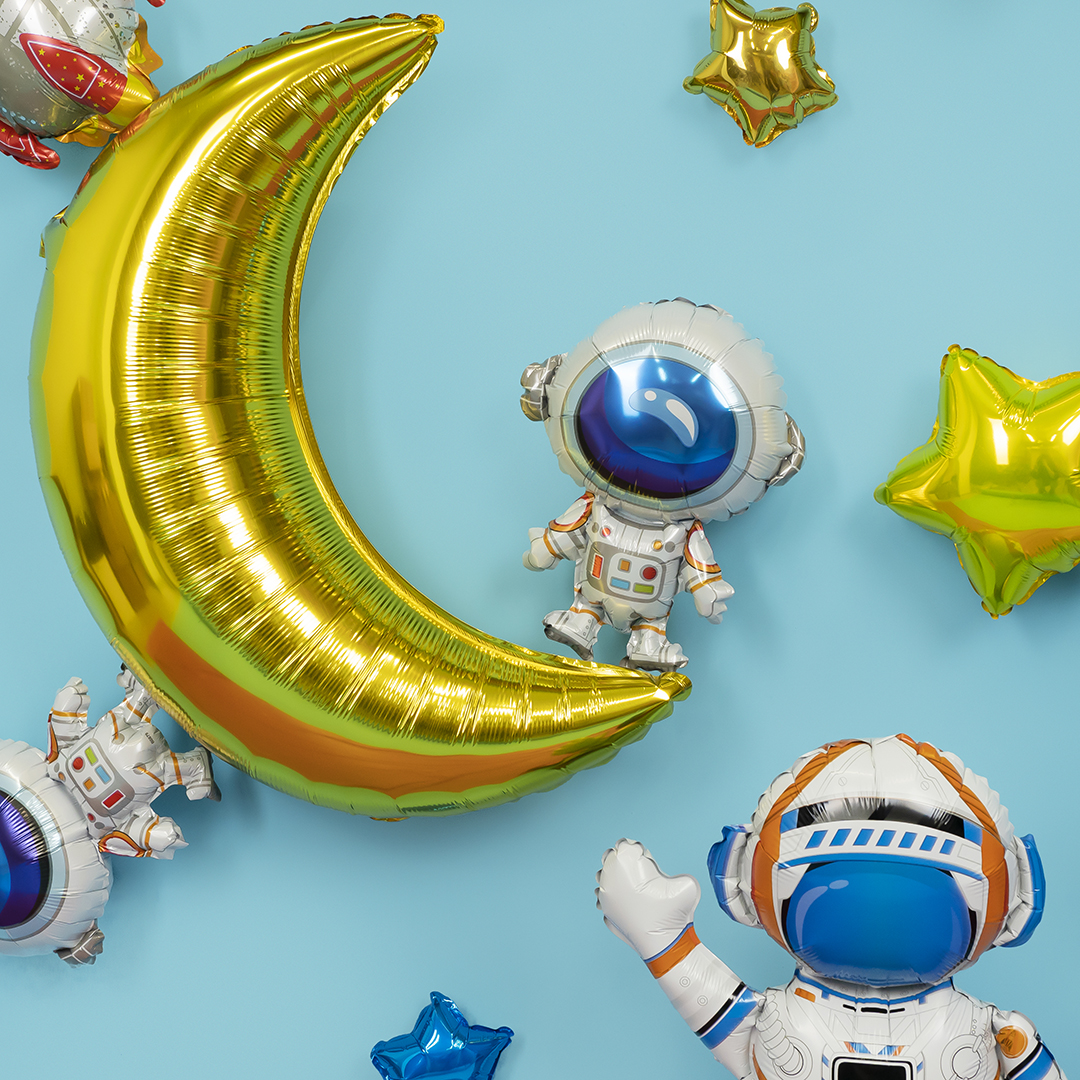 Шар с клапаном (17''/43 см) Мини-фигура, Космонавт, 1 шт.