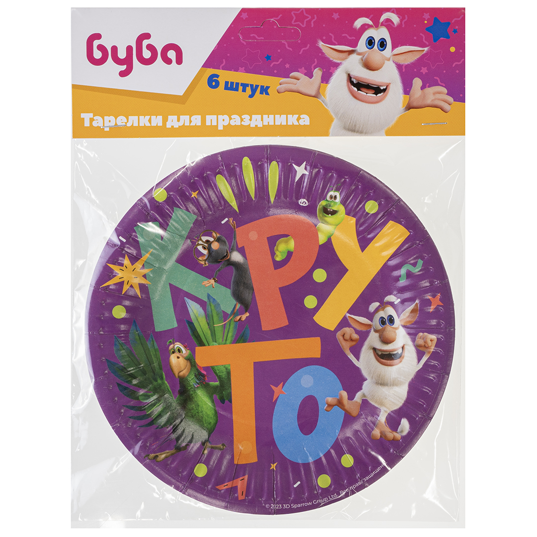 Тарелки (7''/18 см) Буба и друзья, 6 шт.
