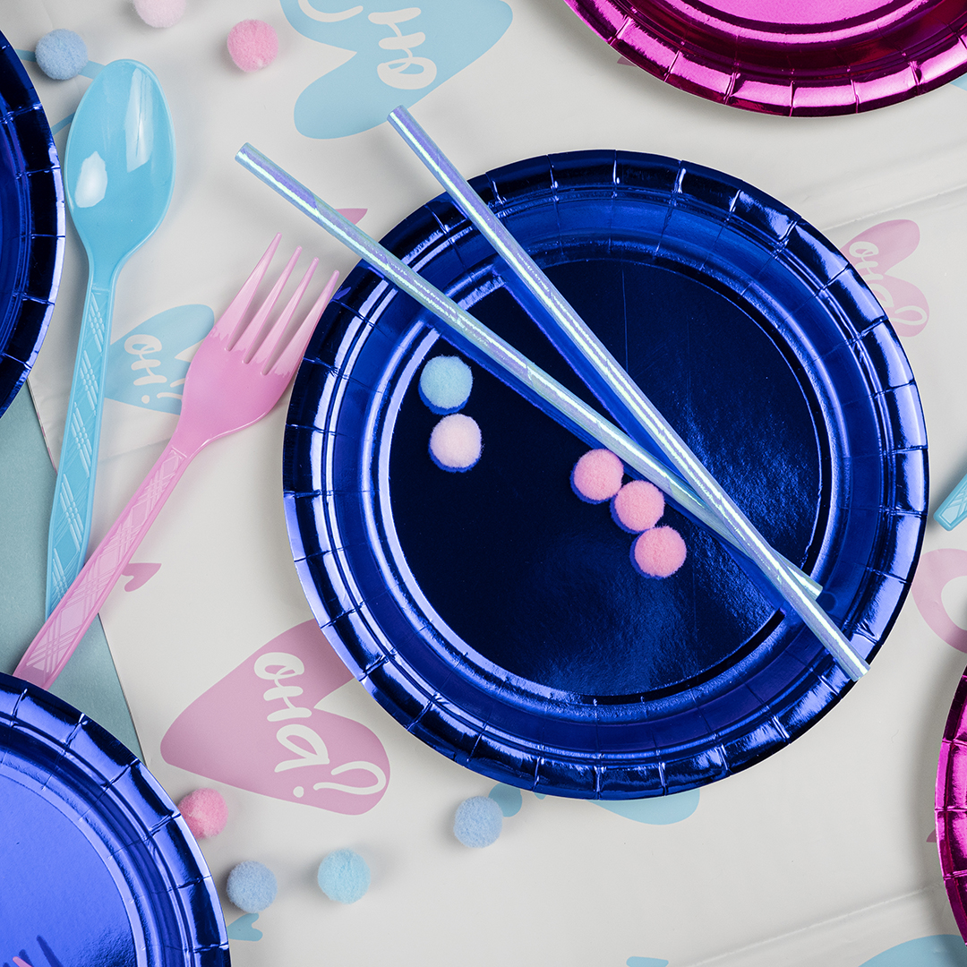 Тарелки (7''/18 см) Синий, Металлик, 6 шт.