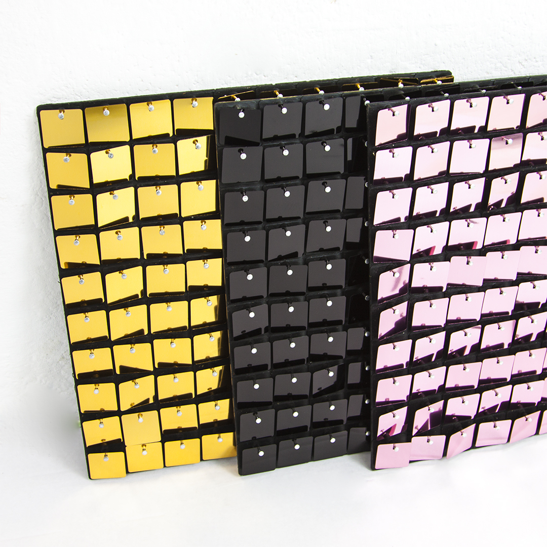 Декоративная панель Пайетки, 30*30 см. Золото, Металлик, 1 шт.