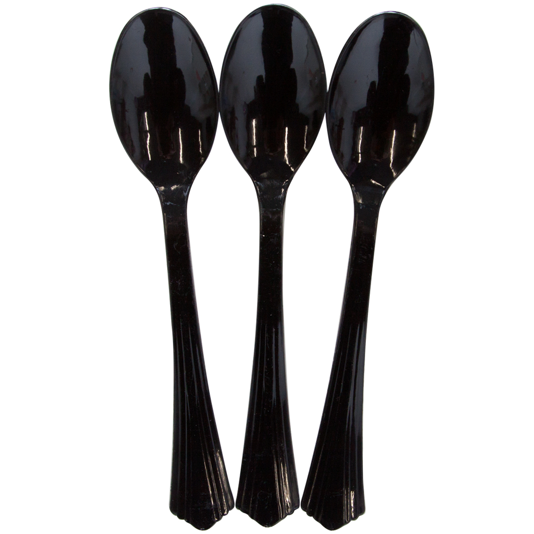 Ложки, Премиум, Черный, 16 см, 10 шт. в упак. 