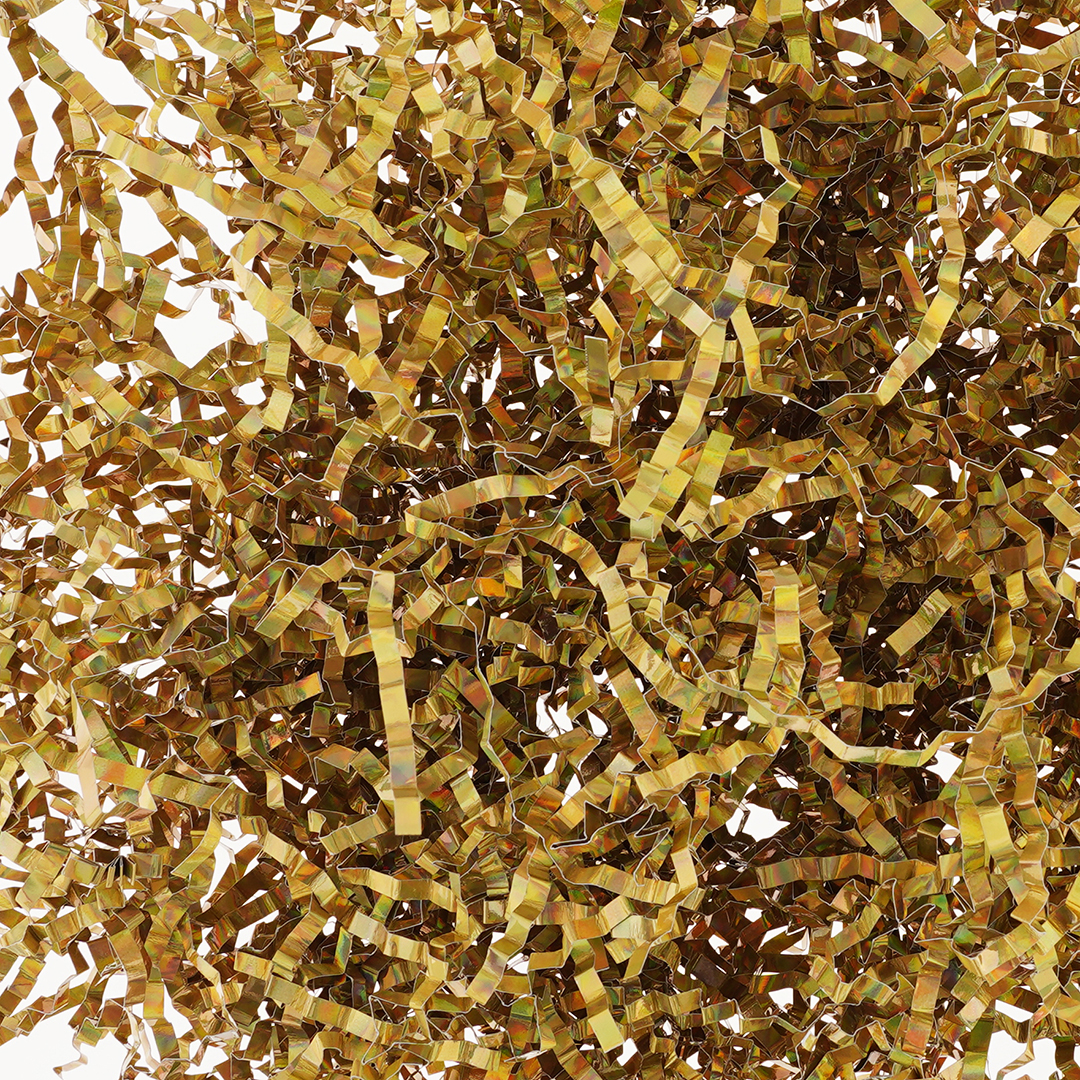 Наполнитель для коробок, Подарочная Классика, ПП, Золото, Голография, 50 г.