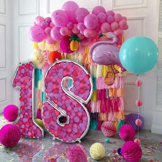 Шар (65''/165 см) Цифра, 8 Каркасная, 1 шт. в уп.