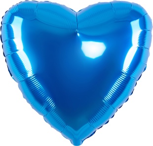 Шар (4''/10 см) Микро-сердце, Синий, 1 шт.