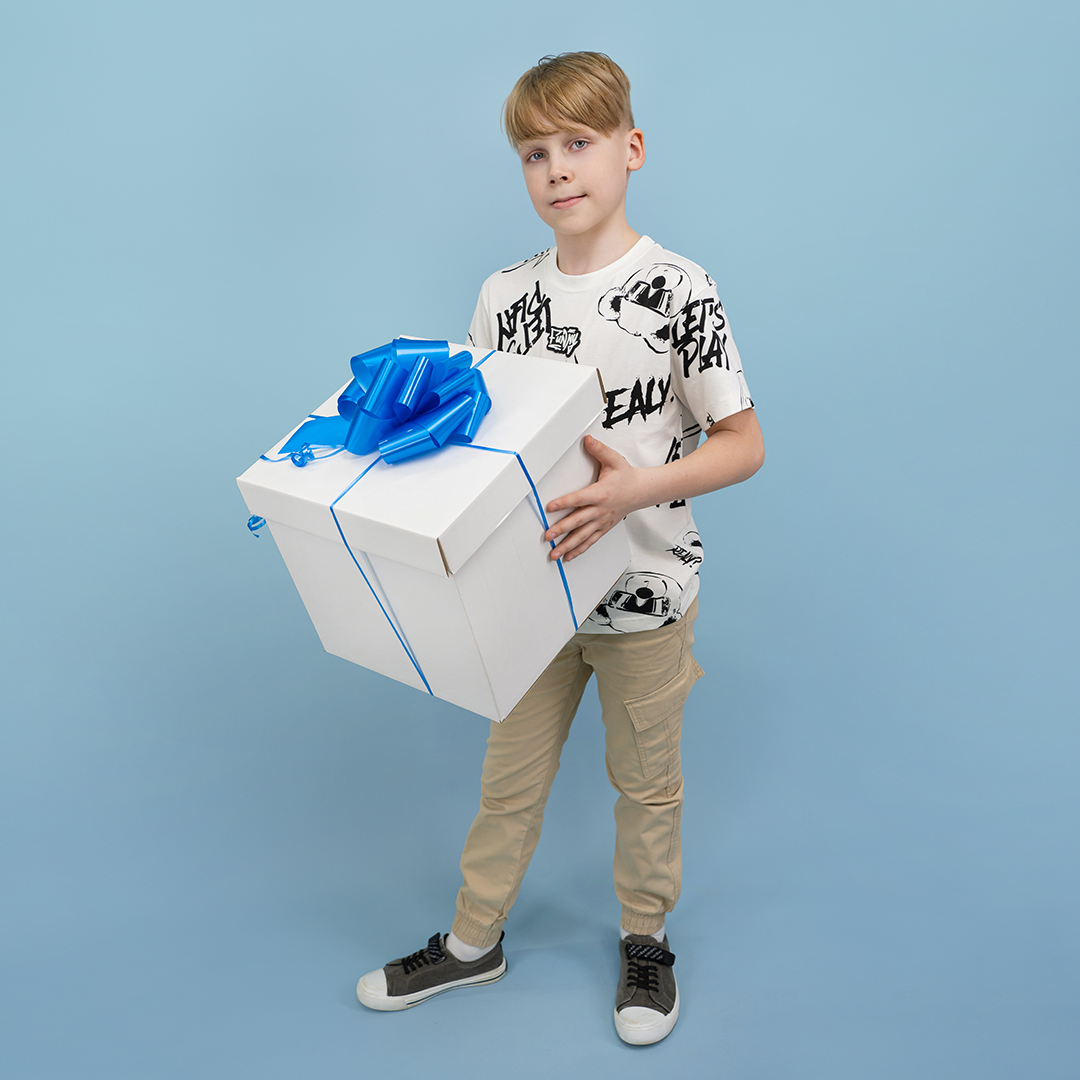 Бант Шар, Голубой, Лаковый, 21 см, 1 шт. в упак. 