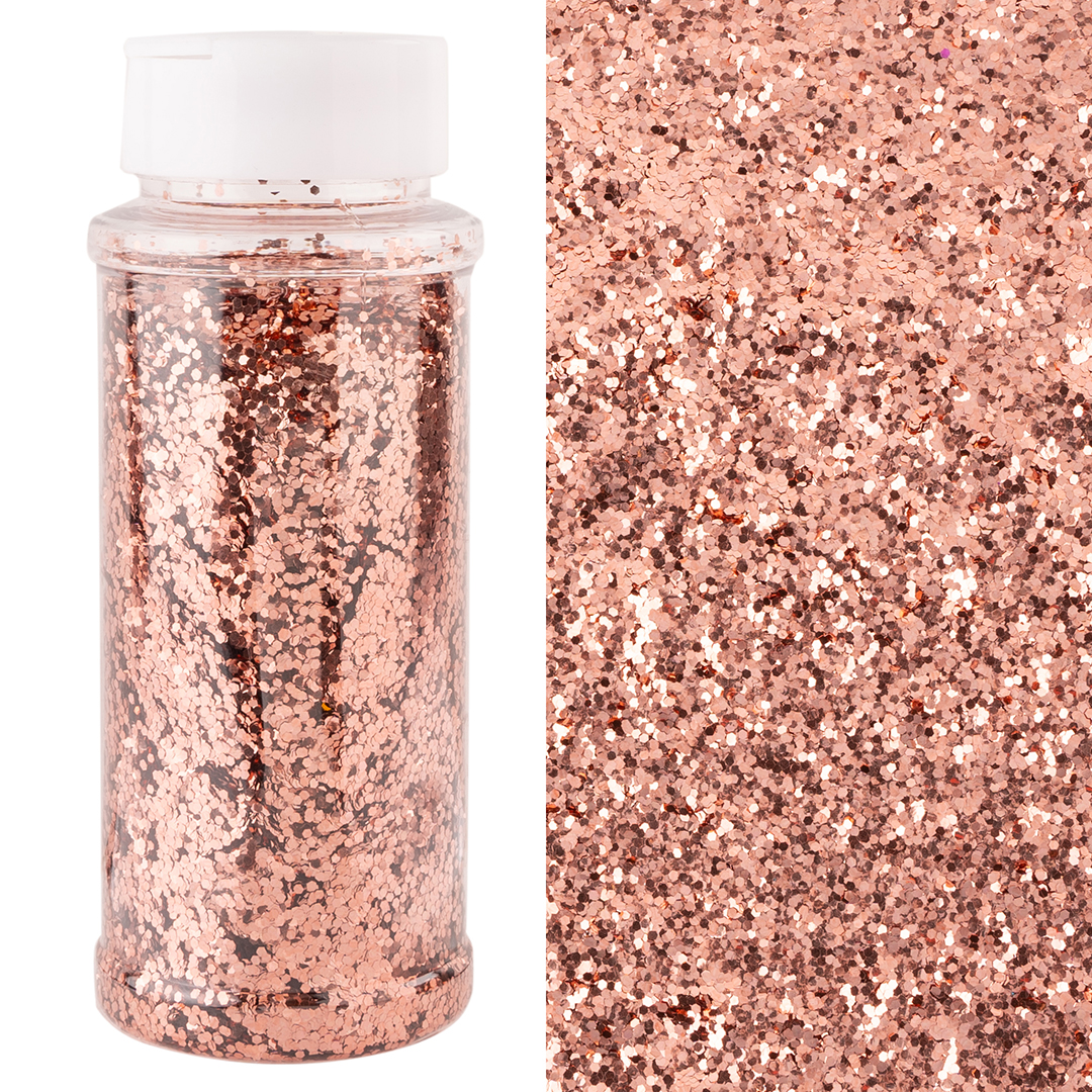 Конфетти фольга Шестиугольники, Розовое Золото, Металлик, 0,1 см, 90 г.