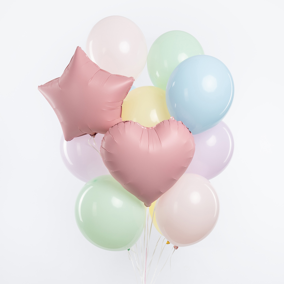 Шар (18''/46 см) Звезда, Светло-розовый, Сатин, 1 шт.