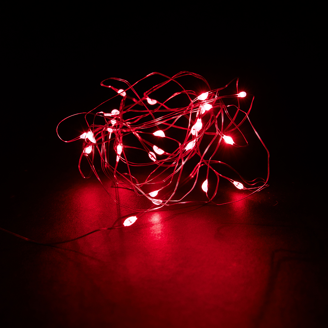 Светодиодная гирлянда, Роса 10 Led, IP10, 1 м. Красный, 1 шт.