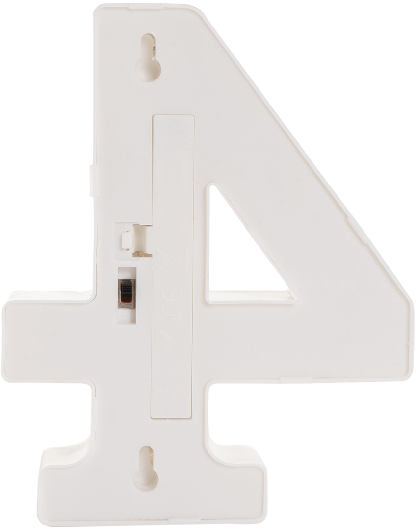 Световая фигура Цифра, 4, 16 см. Серебро, 1 шт.