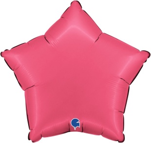 Шар (18''/46 см) Звезда, Ягодная помада, Сатин, 1 шт.