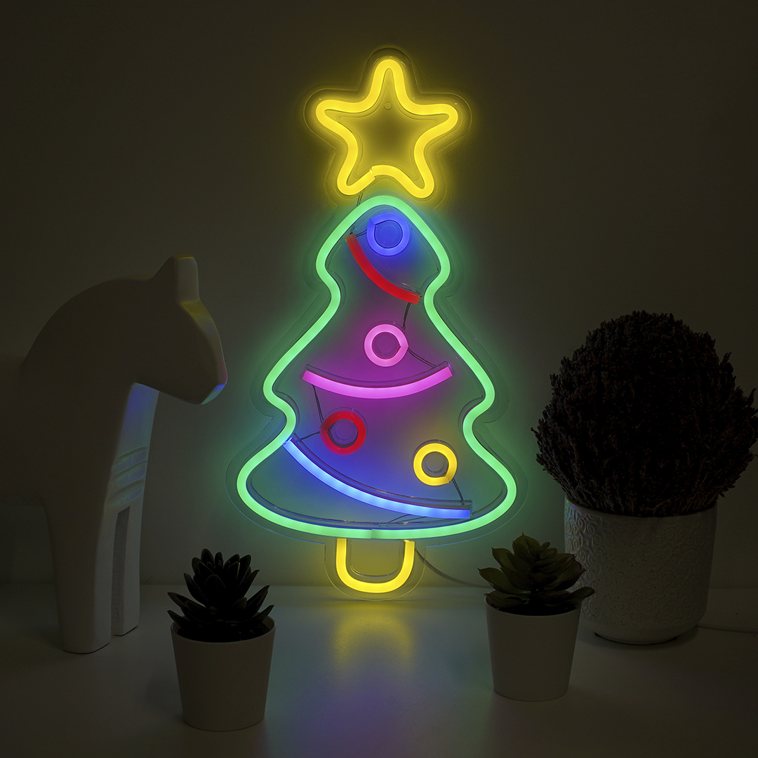 Световая фигура Елка, 22*40 см. Разноцветный, 1 шт.