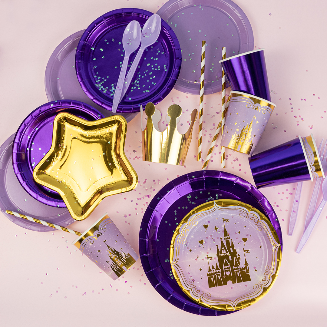 Тарелки (7''/18 см) Фиолетовый, Металлик, 6 шт.