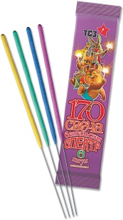 Бенгальский огонь 30 сек, Ассорти, 17 см, 6 шт.