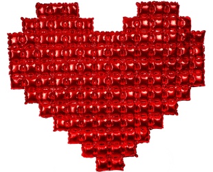 Шар (55''/140 см) Сердце, надув воздухом, Красный, Металлик, 1 шт. в уп.