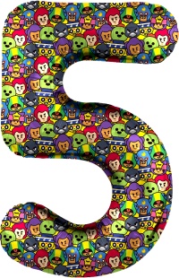 Шар (34''/86 см) Цифра, 5 Game Party, 1 шт. в уп.