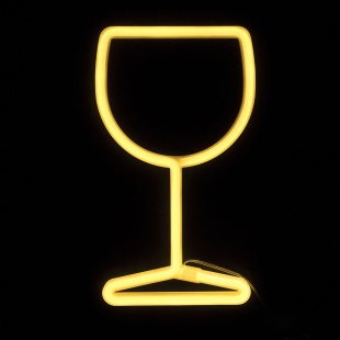 Световая фигура Бокал, 15*27 см. Теплый белый, 1 шт.