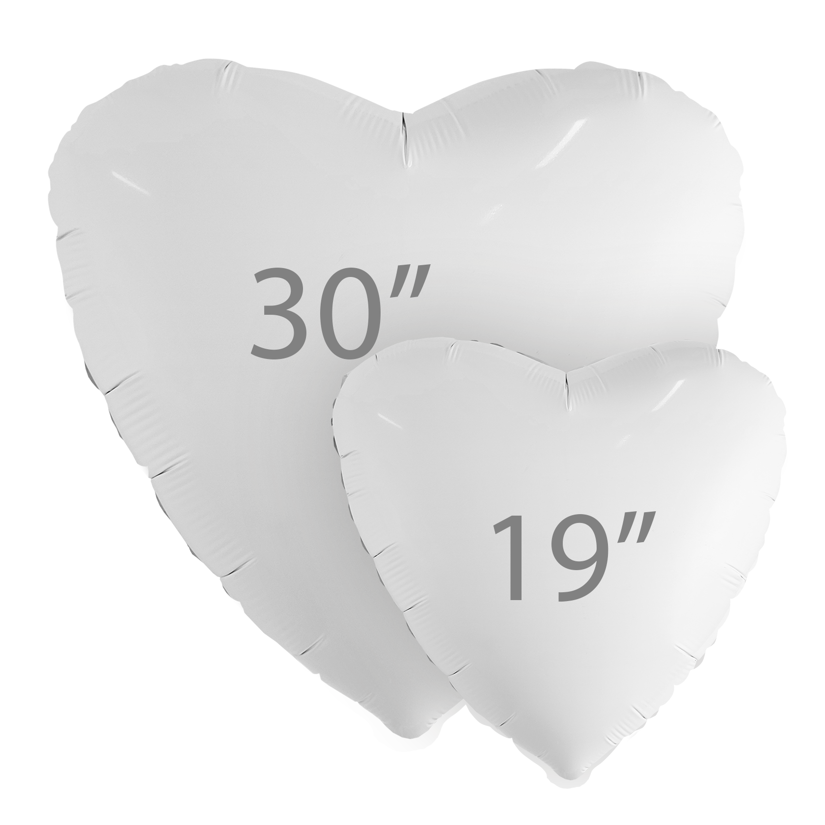 Шар (30''/76 см) Сердце, Белый, 1 шт. в уп.