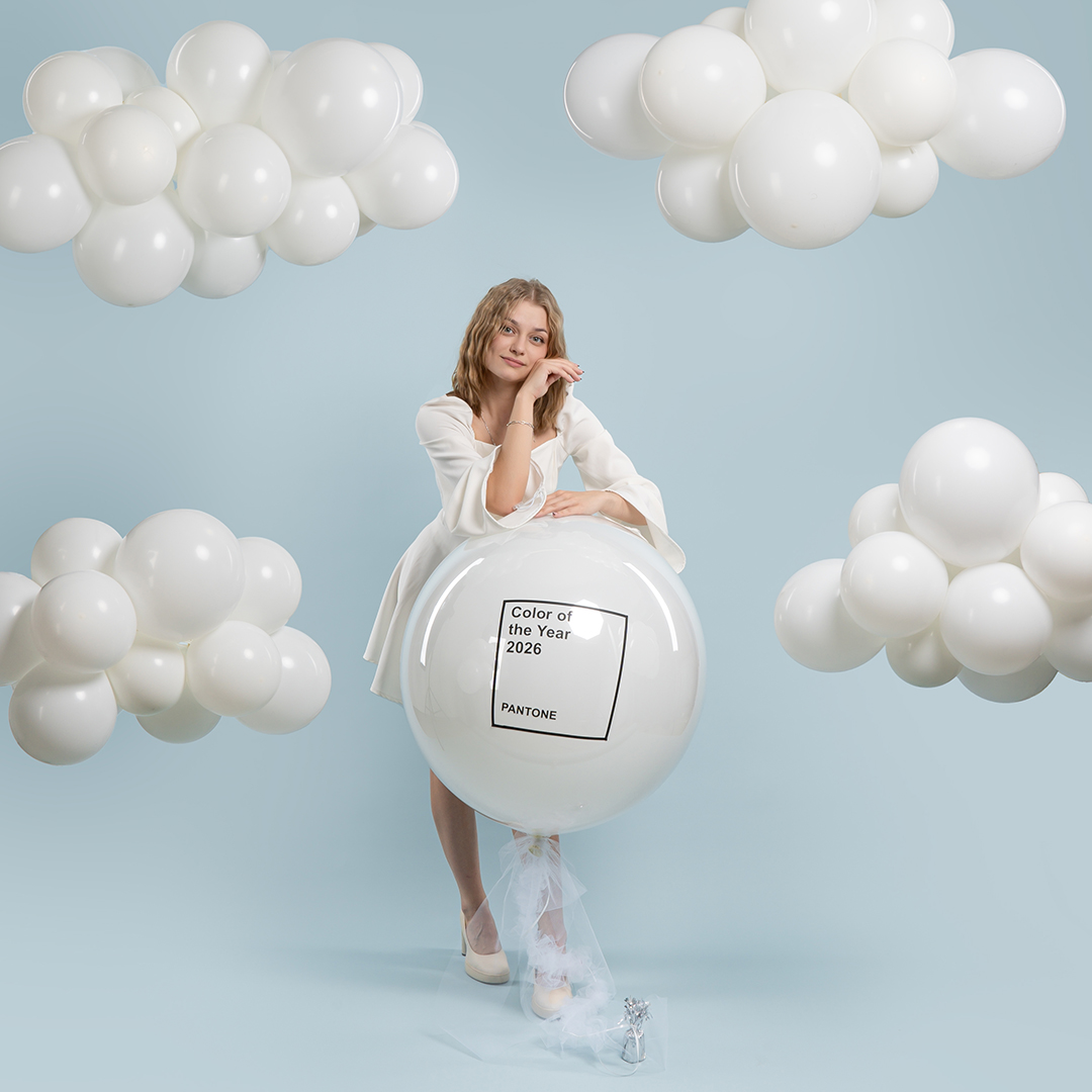 Шар (36''/91 см), Белый, пастель, 1 шт.