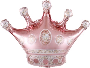 Шар с клапаном (16''/41 см) Мини-фигура, Корона, Розовое Золото, 1 шт.