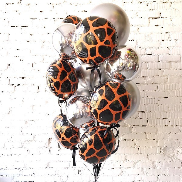 Шар (18''/46 см) Круг, Сафари, Жираф, 1 шт.