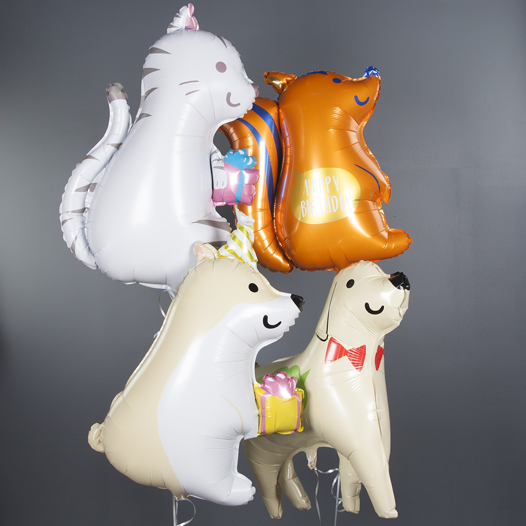 Шар (33''/84 см) Фигура, Корги с подарком, 1 шт.