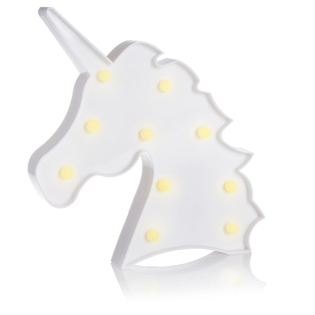 Световая фигура Голова Единорога, 18*32 см. Белый, 1 шт.
