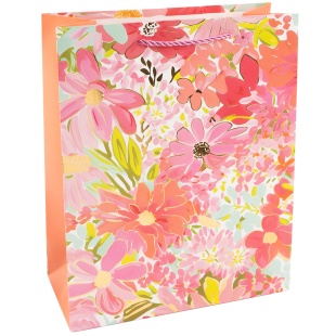 Пакет подарочный, 210гр, Любимые цветы, Дизайн №2, Металлик, 42*30*12 см, 1 шт.