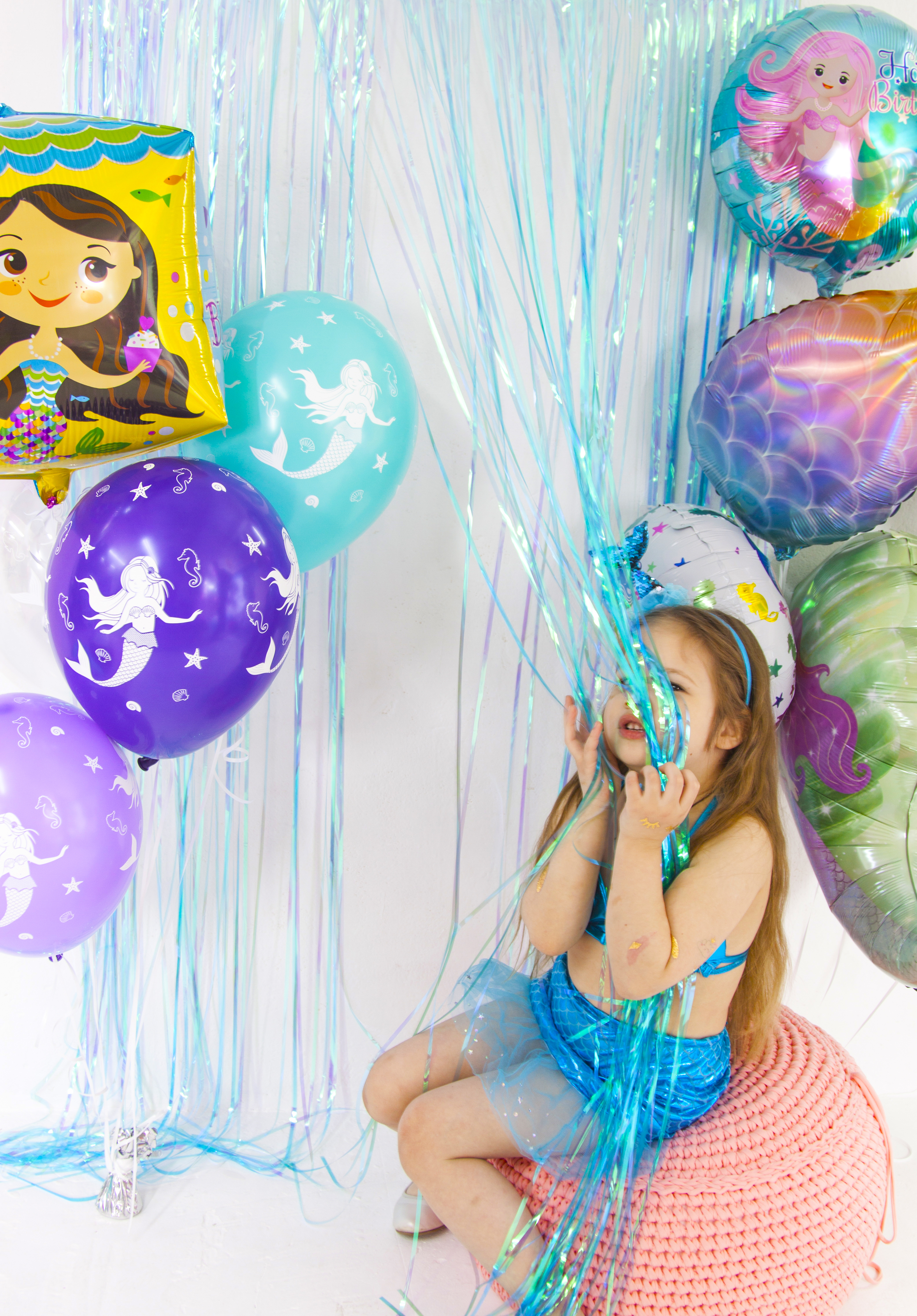 Набор (ободок, топ, юбочка), Русалочка, Голубой, 1 шт. 