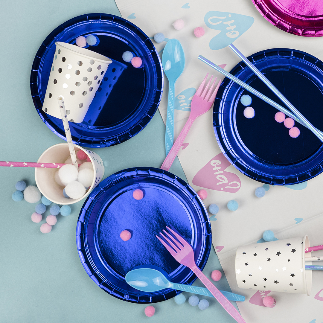 Тарелки (7''/18 см) Синий, Металлик, 6 шт.