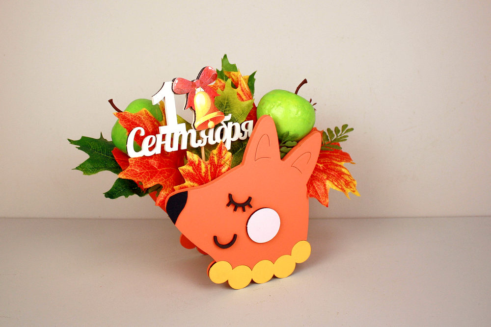 Топпер, 1 Сентября (золотой колокольчик), Белый, 12*28 см, 1 шт.