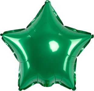Шар с клапаном (10''/25 см) Мини-звезда, Зеленый, Металлик, 1 шт.