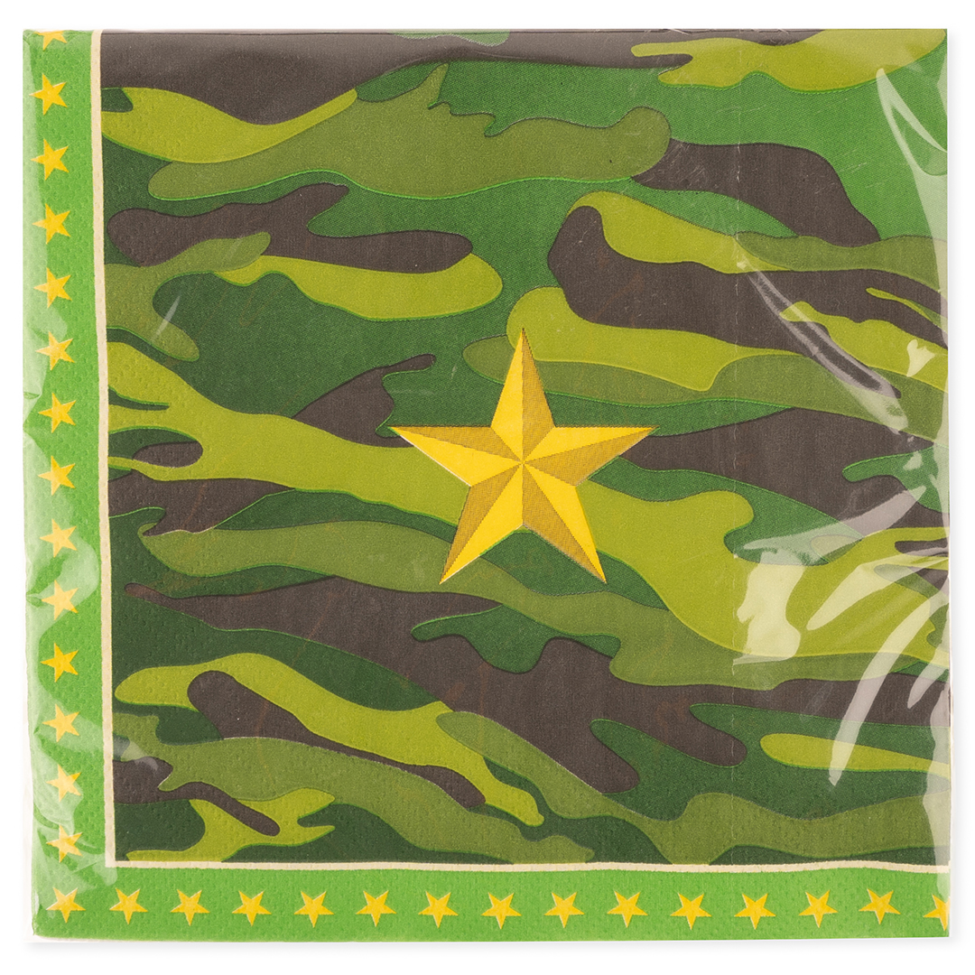 Сервировочные салфетки, Звездный Камуфляж, Темно-зеленый, 33*33 см, 20 шт.