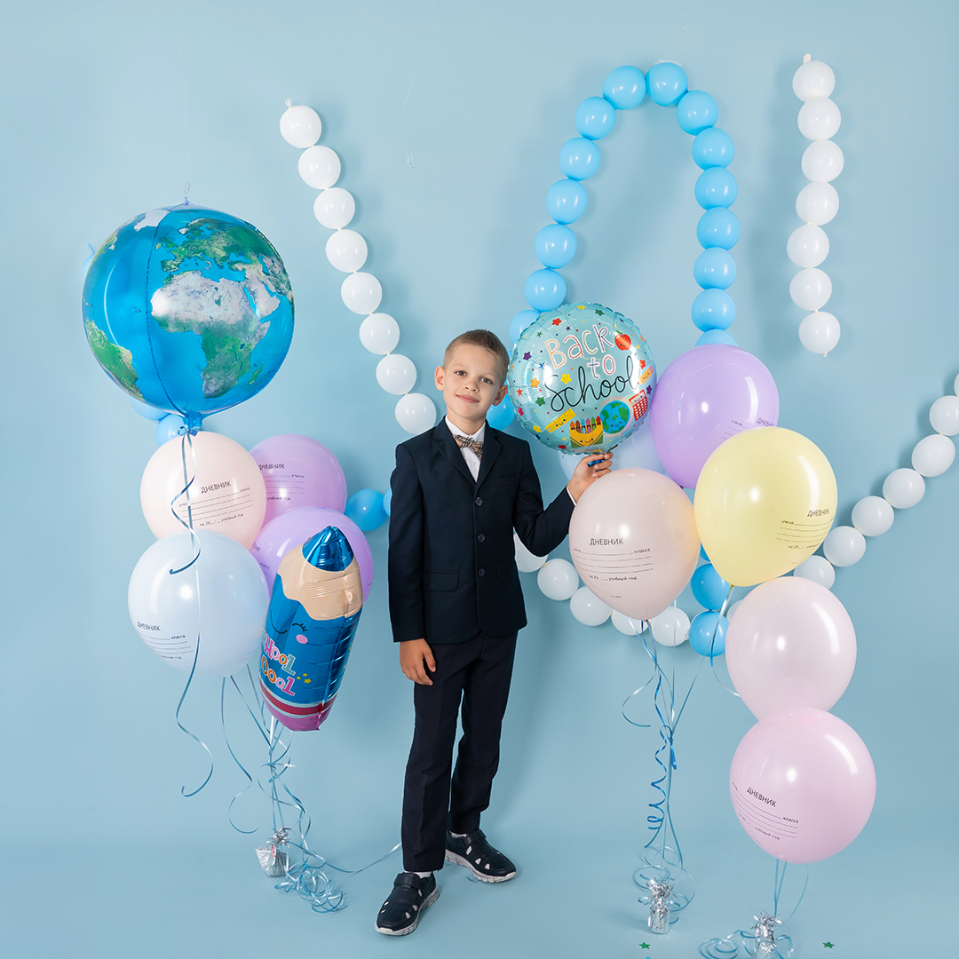 Шар (18''/46 см) Круг, Снова в Школу, 1 шт.