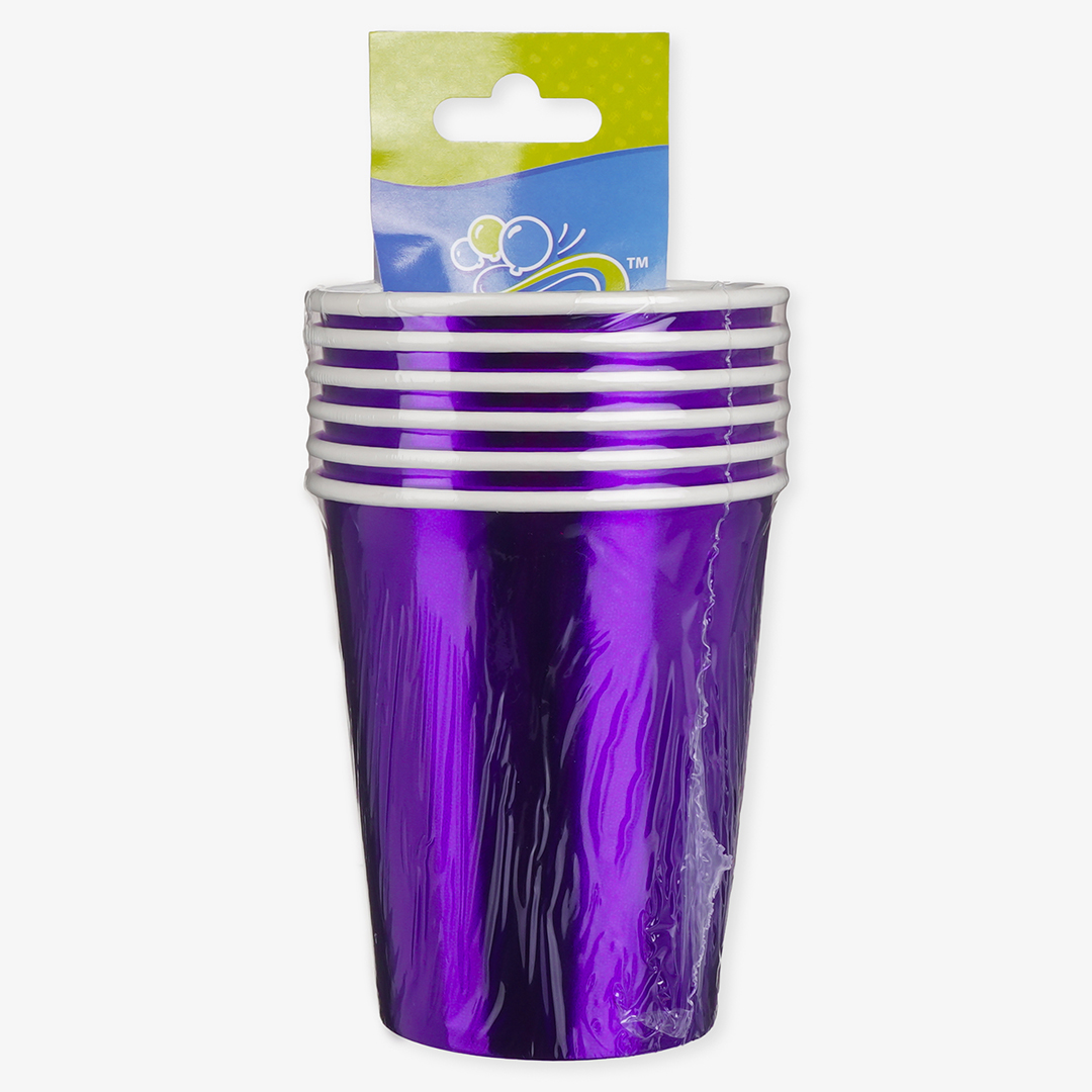 Стаканы (250 мл) Фиолетовый, Металлик, 6 шт.