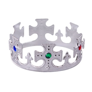 Корона пластиковая, Монарх, Серебро, 1 шт. 