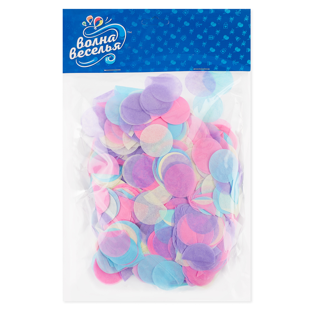 Конфетти тишью Круг, Нежнейший микс, 2,5 см, 50 г.