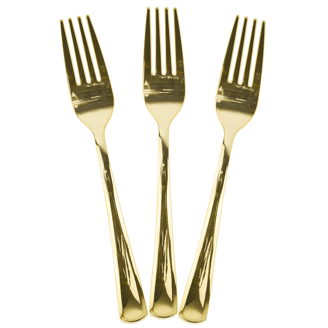 Вилки, Золото, Металлик, 18 см, 10 шт. в упак. 