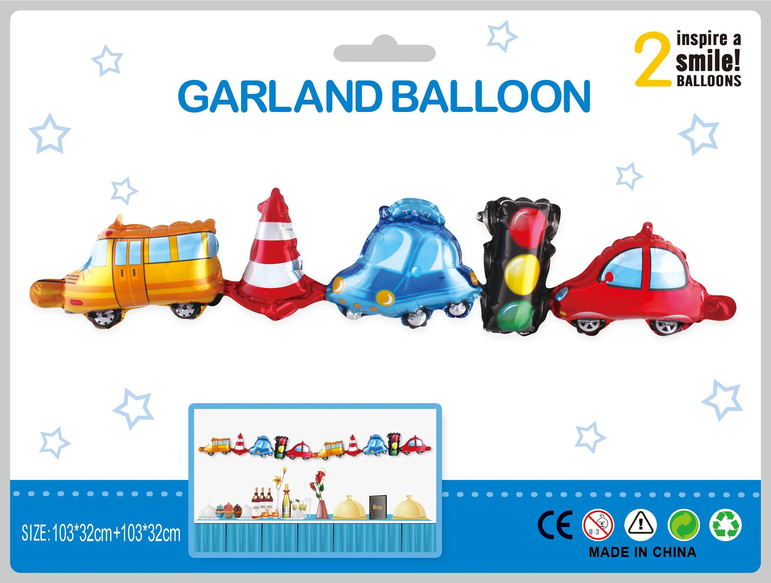 Шар Гирлянда (41''/104 см) Фигура, Машинки, 2 шт. в уп.
