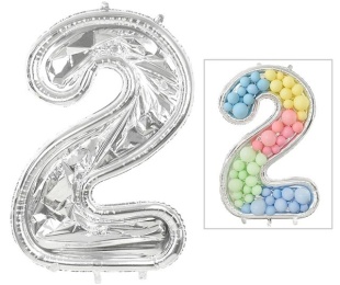 Шар (65''/165 см) Цифра, 2 Каркасная, 1 шт. в уп.